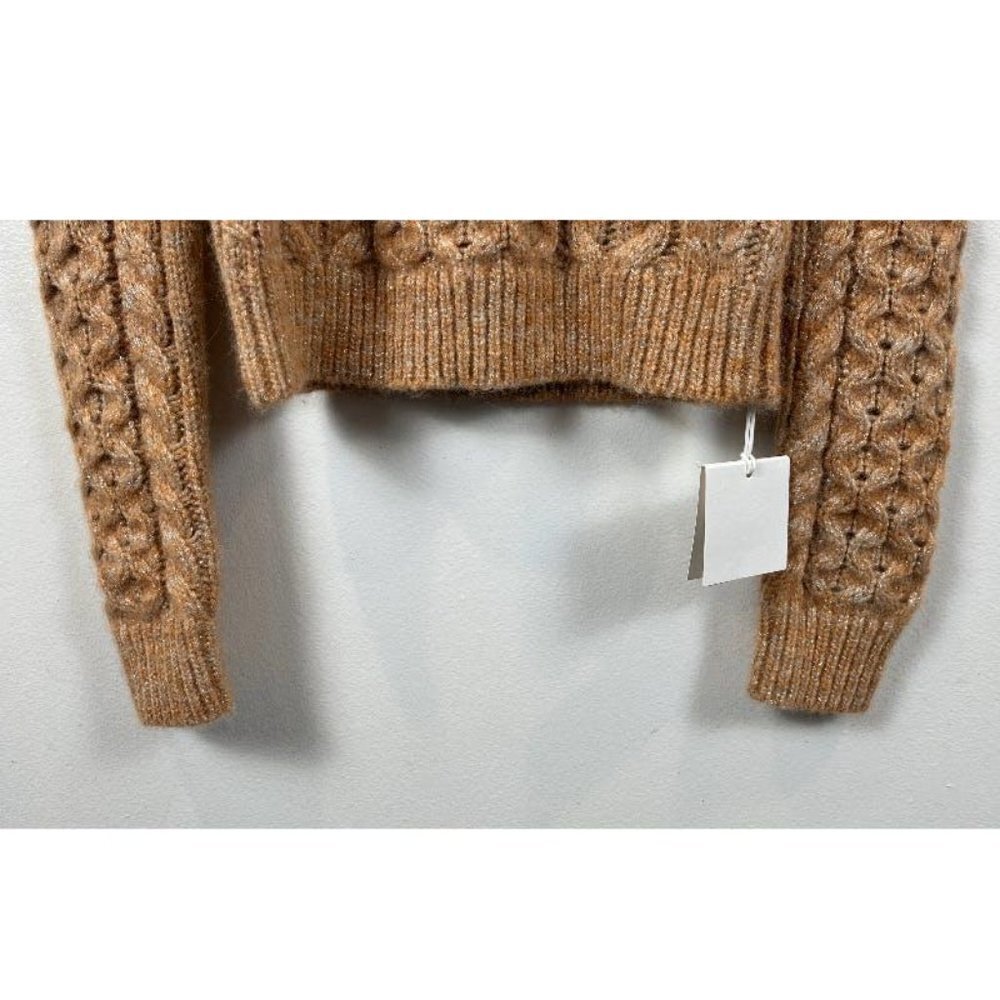 SIES MARJAN METALLIC GOLD CABLE KNIT  SWEATER XS - Picture 3 of 7